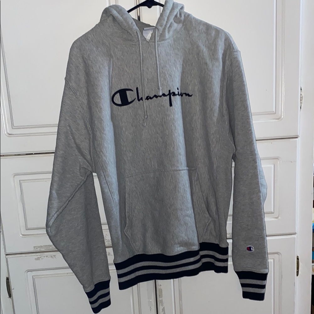 Champion Gray Sweatshirt with Iconic Logo